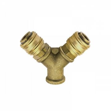 Distribuitor aer comprimat cu 2 capete de cuplare Ludecke DWS38ES, 3 8  , O9 mm