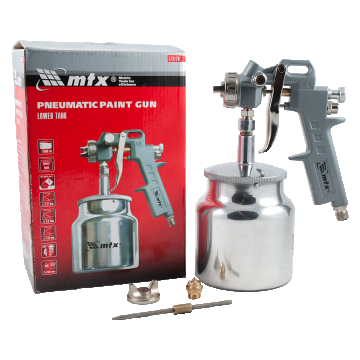 Pistol de vopsit pneumatic MTX, 1.2 mm, 1.5 mm, 1.8 mm, cupa jos, 0.75 l